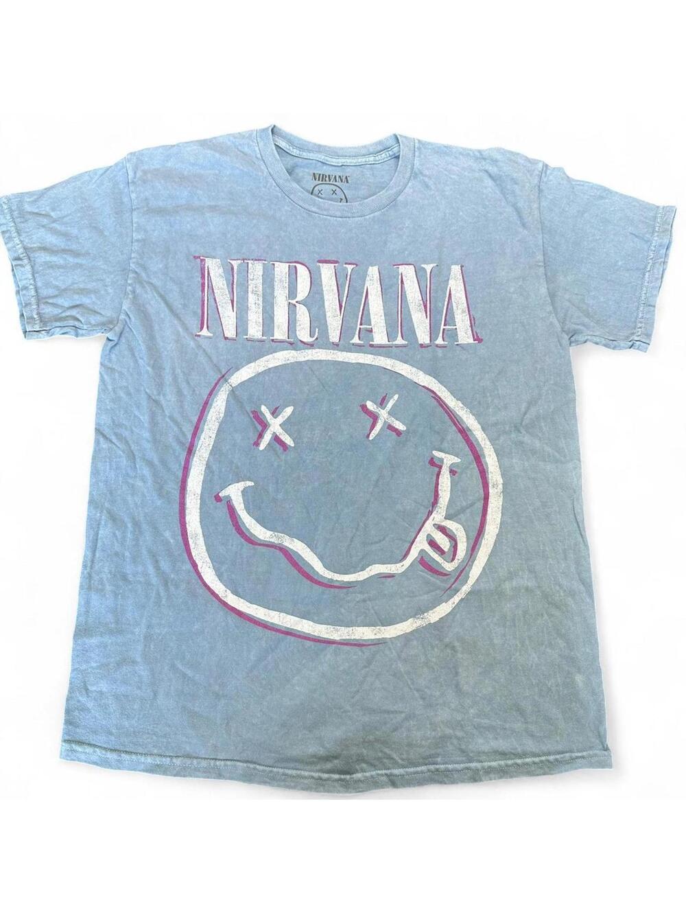 Nirvana Smiley Face Graphic T-Shirt Medium